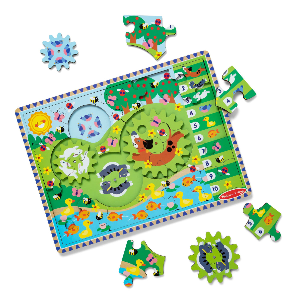 Animal Chase I-Spy Wooden Gear Puzzle Y4
