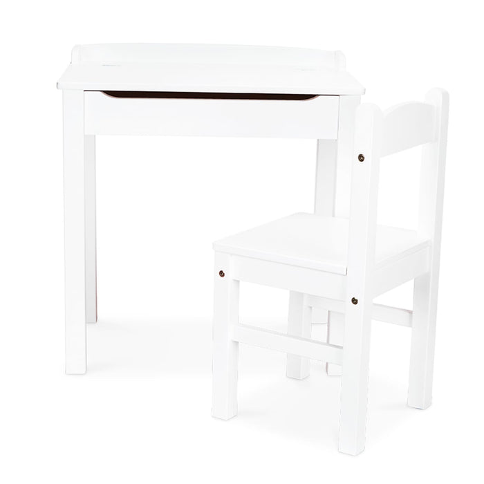 Child's Lift-Top Desk & Chair - White T4