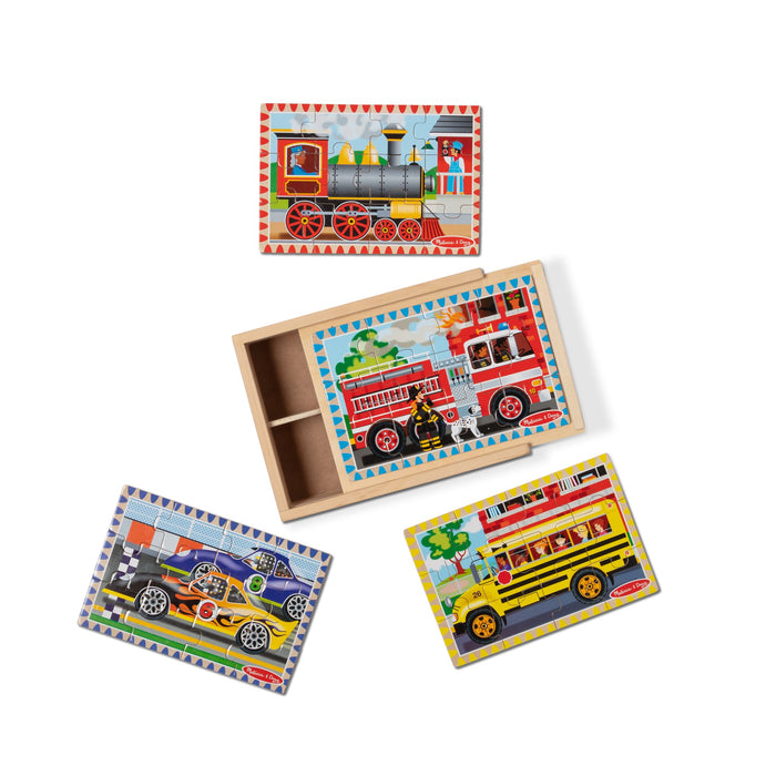 Wooden Jigsaw Puzzles in a Box - Vehicles S1
