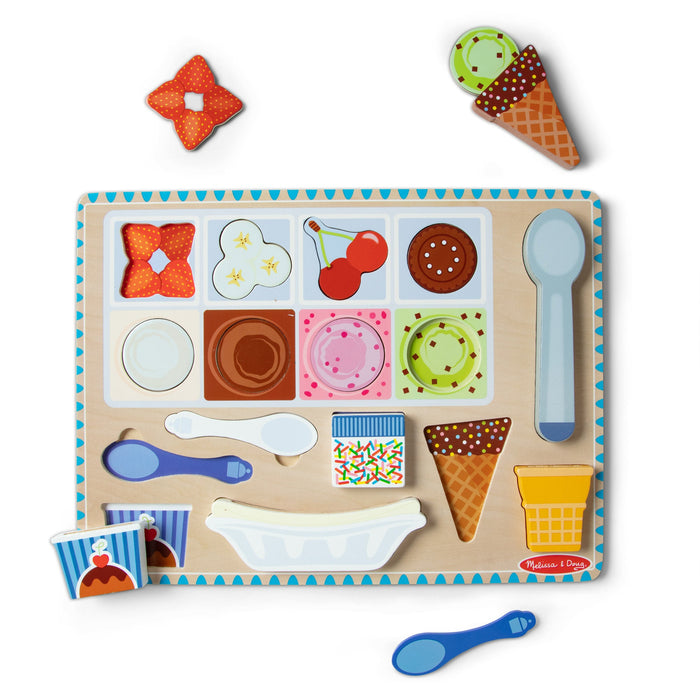 Wooden Magnetic Ice Cream Puzzle & Play Set - 16 Pieces D9