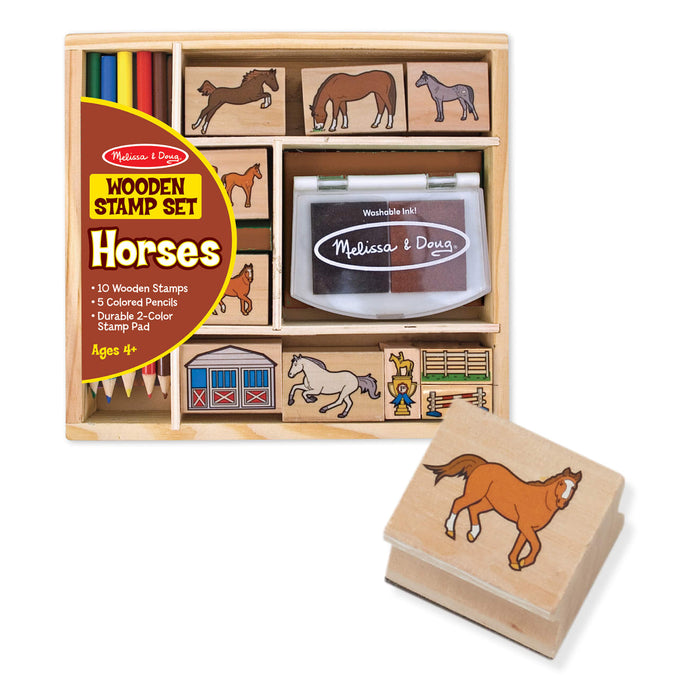 Wooden Stamp Set - Horses P8