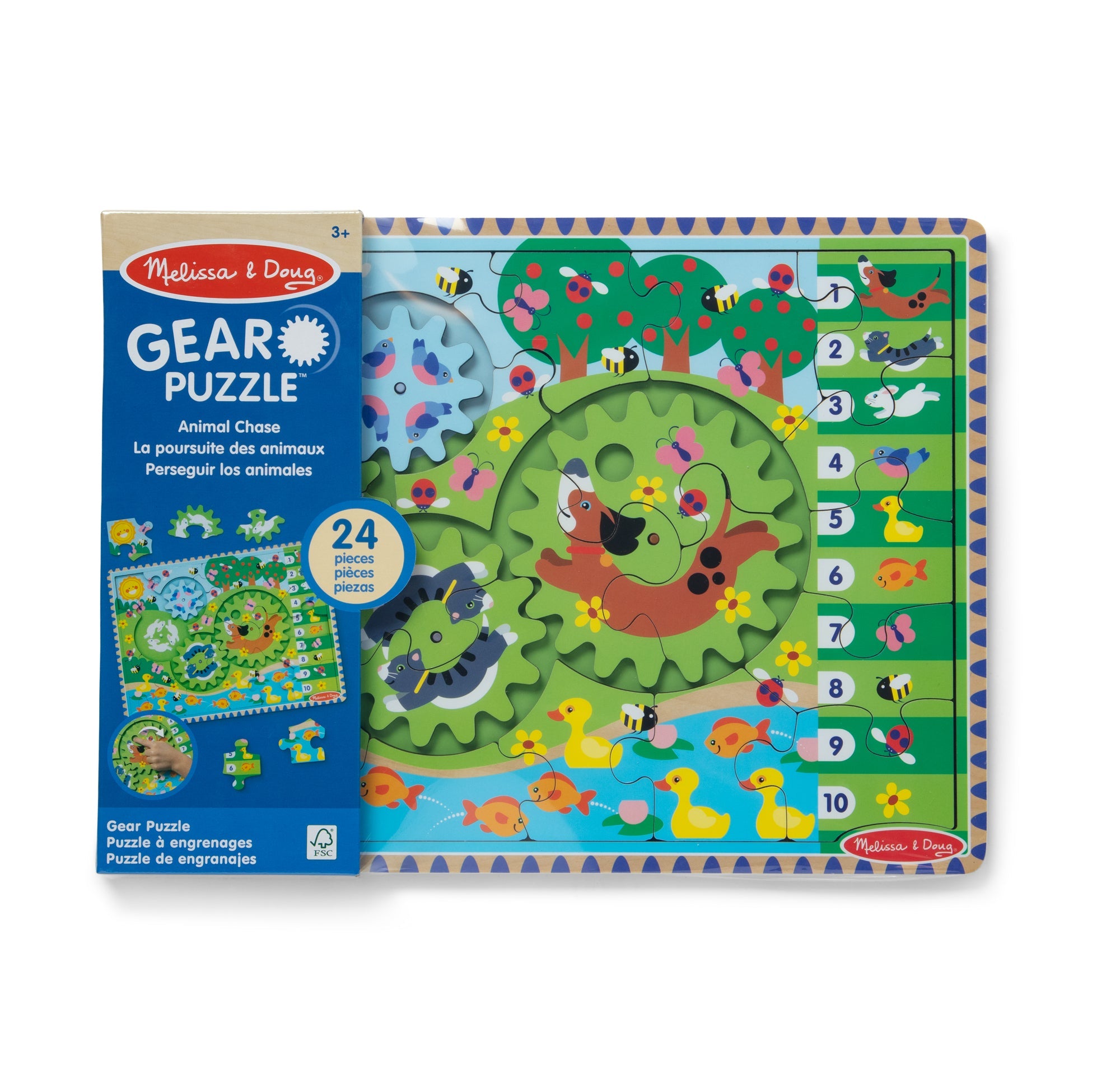 Animal Chase I-Spy Wooden Gear Puzzle Y4