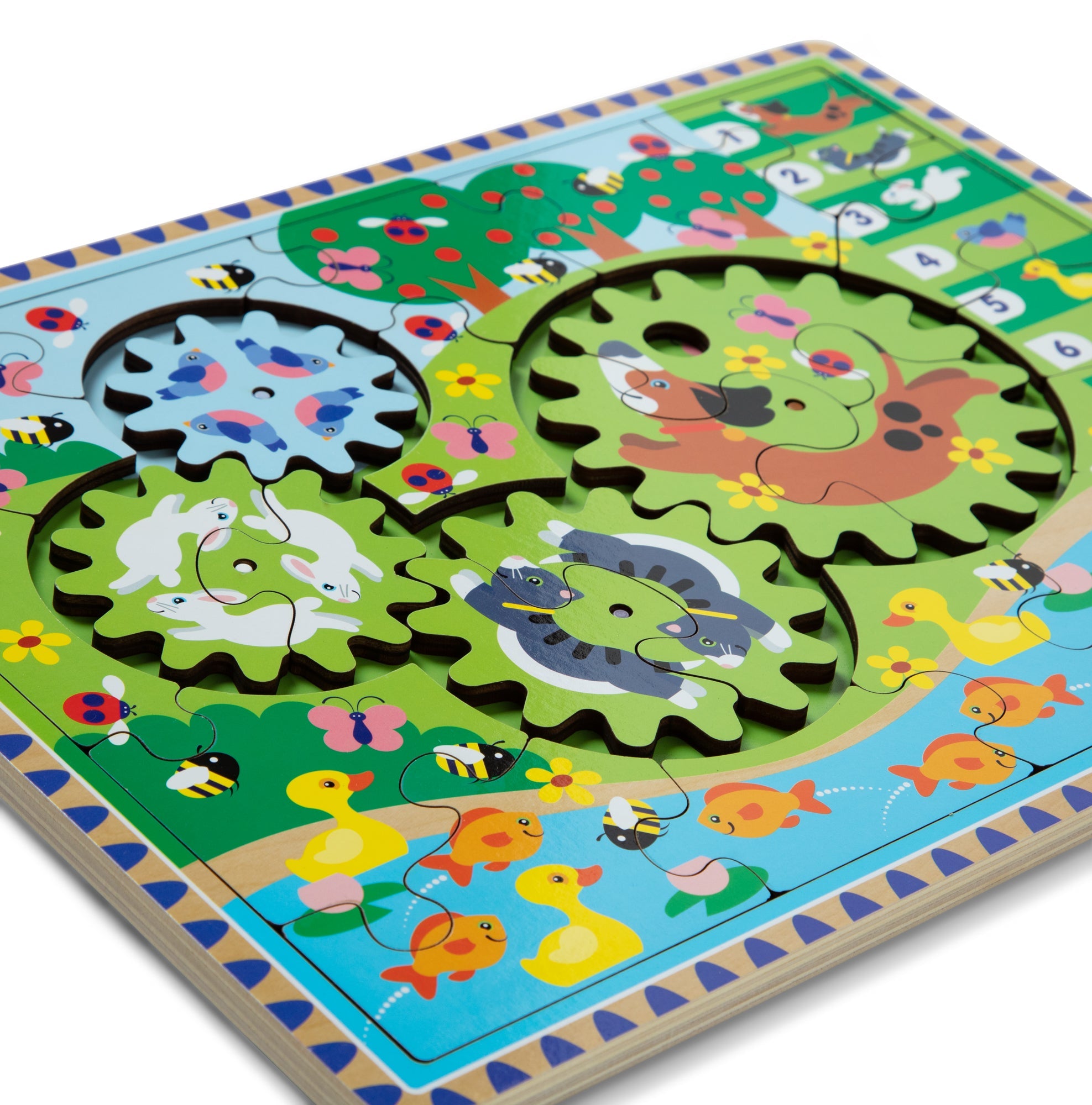 Animal Chase I-Spy Wooden Gear Puzzle Y4