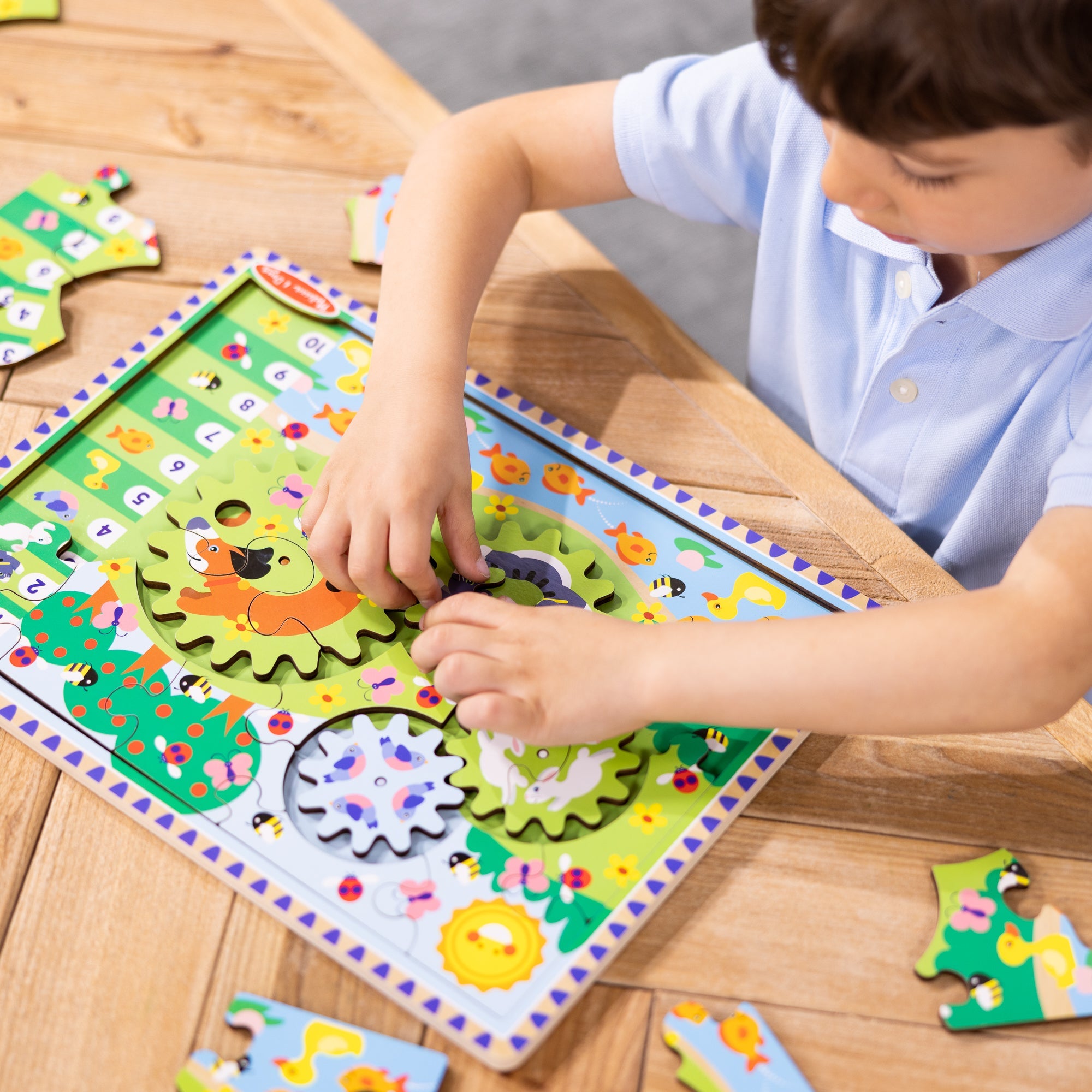 Animal Chase I-Spy Wooden Gear Puzzle Y4