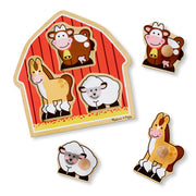 Barnyard Animals Jumbo Knob Puzzle - 3 Pieces N0