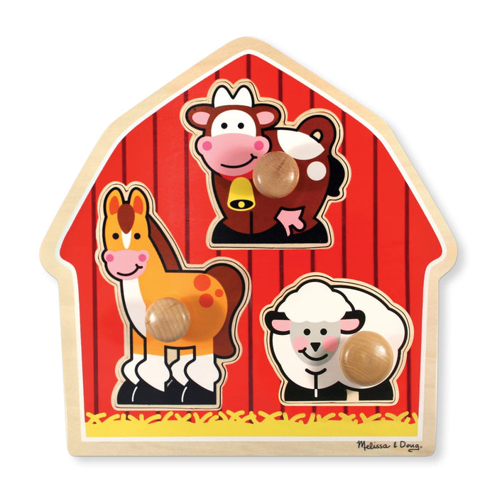 Barnyard Animals Jumbo Knob Puzzle - 3 Pieces Q0
