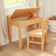 Child's Lift-Top Desk & Chair - Honey E4