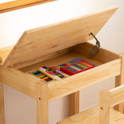 Child's Lift-Top Desk & Chair - Honey E4
