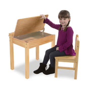 Child's Lift-Top Desk & Chair - Honey E4