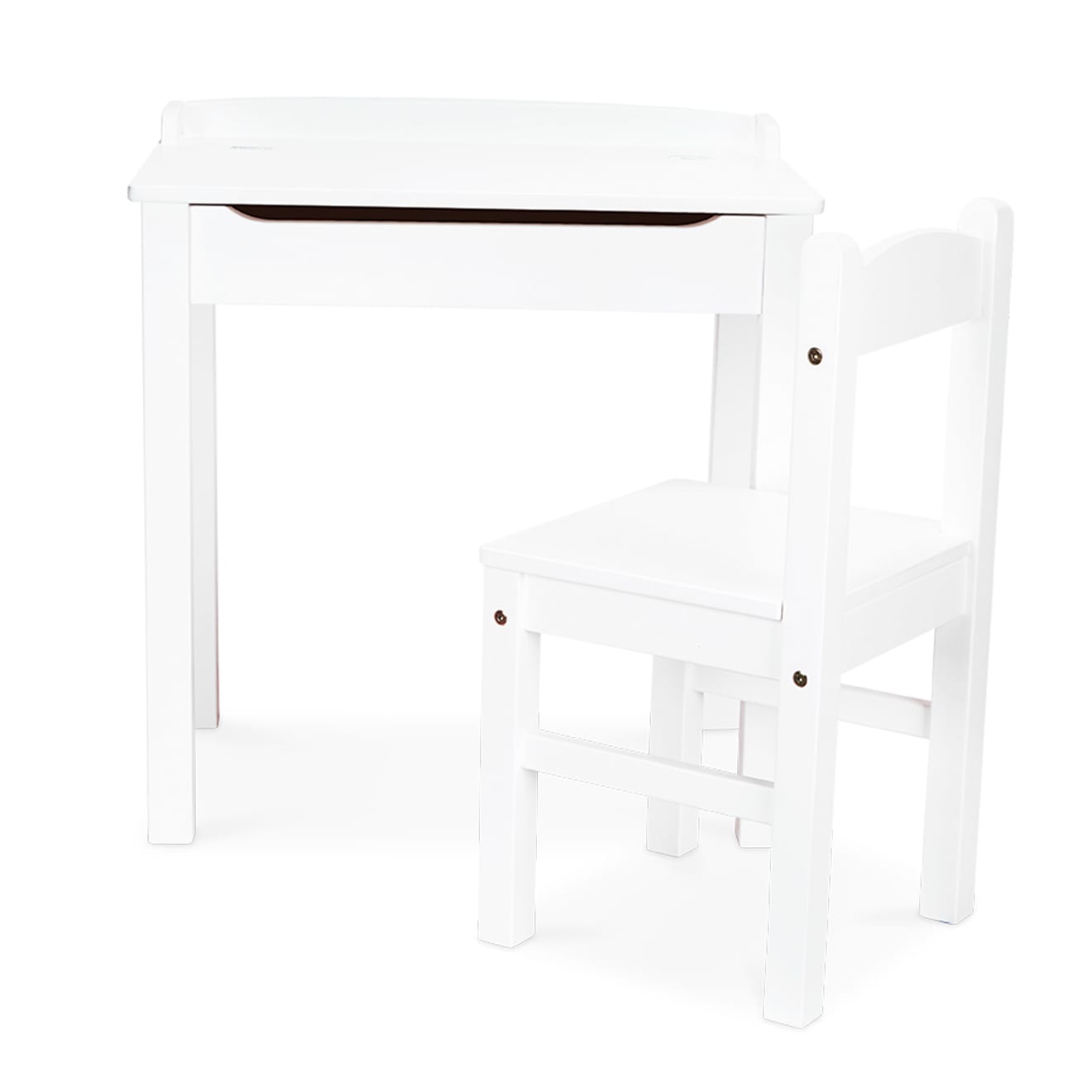 Child's Lift-Top Desk & Chair - White T4