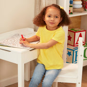 Child's Lift-Top Desk & Chair - White T4