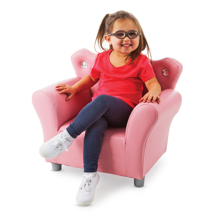 Child’s Crown Armchair – Pink Faux Leather R6