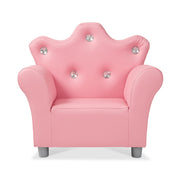 Child’s Crown Armchair – Pink Faux Leather R6