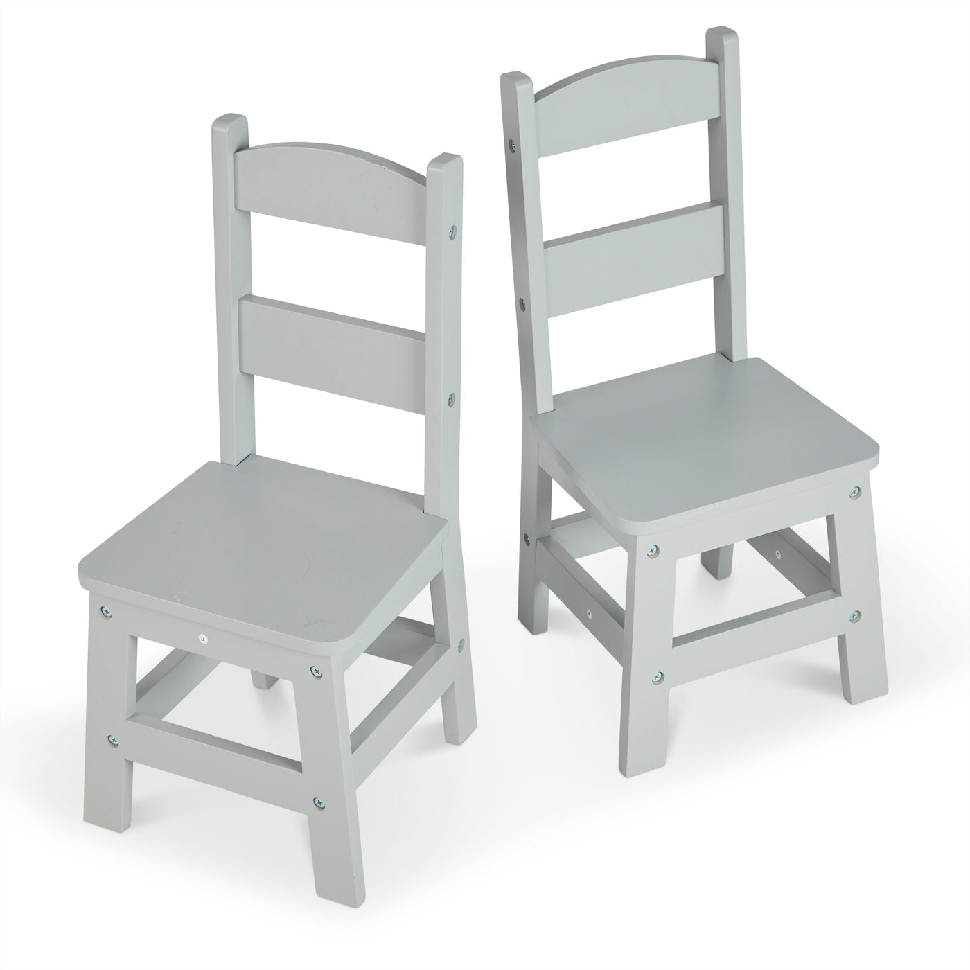 Child’s Wooden Chair Pair – Gray P2
