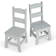 Child’s Wooden Chair Pair – Gray P2