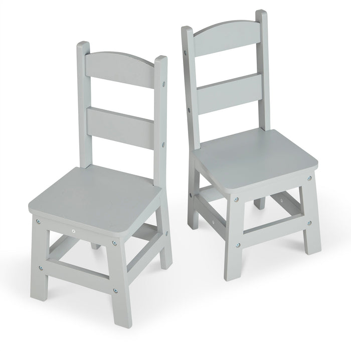 Child’s Wooden Chair Pair – Gray P2