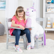 Child’s Wooden Chair Pair – Gray P2