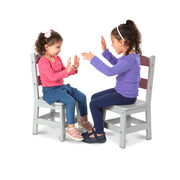 Child’s Wooden Chair Pair – Gray P2