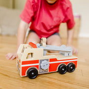 Classic Wooden Fire Truck Play Set Q6