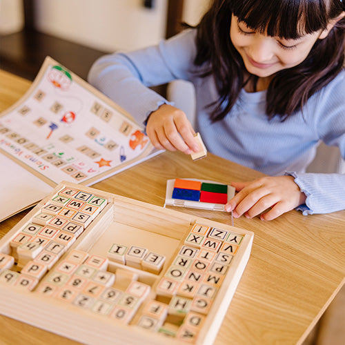 Deluxe Wooden Stamp Set - ABCs 123s I2