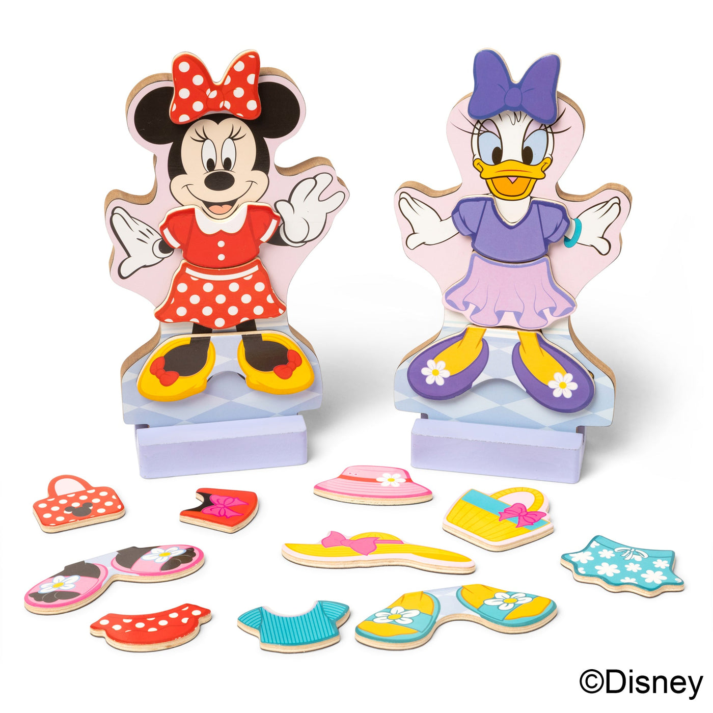 Disney Minnie & Daisy Deluxe Wooden Magnetic Dress-Up I0