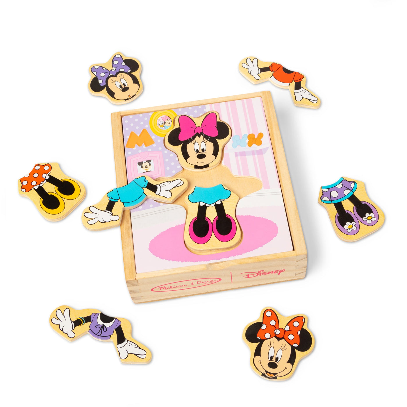 Disney Minnie Mouse Wooden Mix & Match Dress-Up Puzzle Z0
