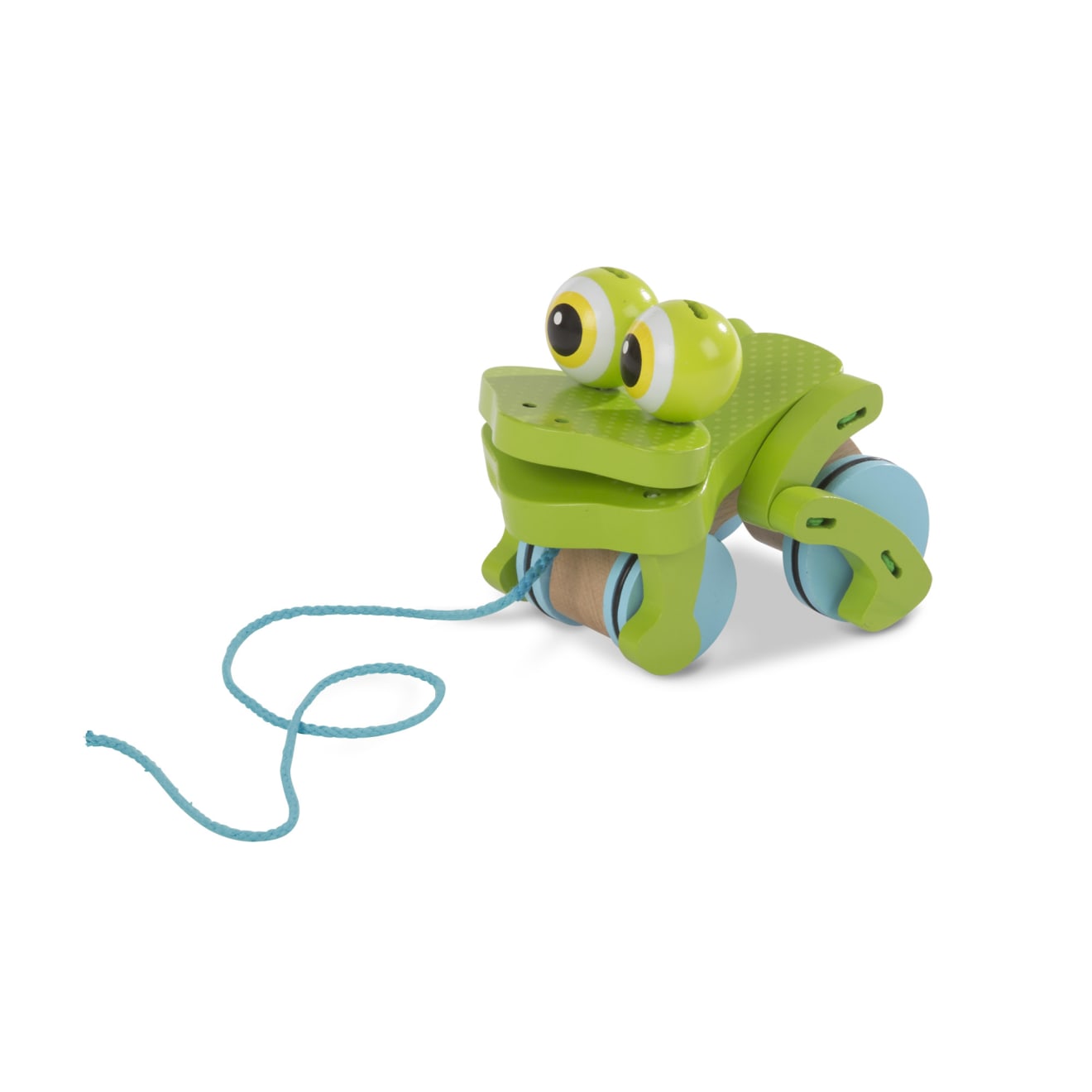 First Play Frolicking Frog Wooden Pull Toy Q8
