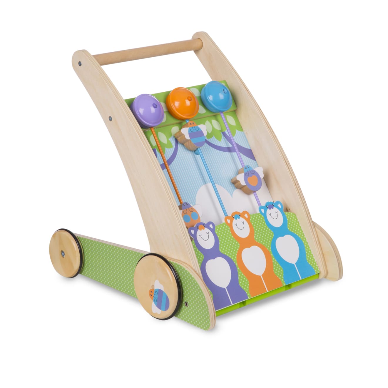 First Play Wooden Ring and Ding Forest Friends Push Toy K8