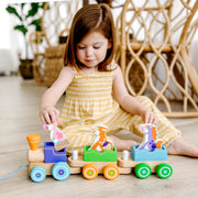 First Play Wooden Rocking Farm Animals Pull Train K9