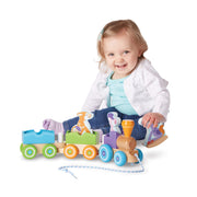 First Play Wooden Rocking Farm Animals Pull Train K9