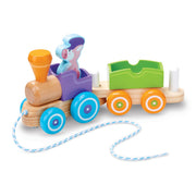 First Play Wooden Rocking Farm Animals Pull Train K9