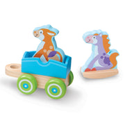 First Play Wooden Rocking Farm Animals Pull Train K9