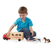 Horse Carrier Wooden Vehicles Play Set N4