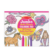 Jumbo 50-Page Kids' Coloring Pad - Horses, Hearts, Flowers, and More H8