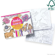 Jumbo 50-Page Kids' Coloring Pad - Horses, Hearts, Flowers, and More H8
