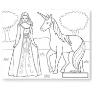 Jumbo 50-Page Kids' Coloring Pad - Horses, Hearts, Flowers, and More H8