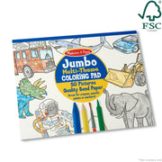 Jumbo 50-Page Kids' Coloring Pad - Space, Sharks, Sports, and More Z6