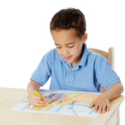 Jumbo 50-Page Kids' Coloring Pad - Space, Sharks, Sports, and More Z6