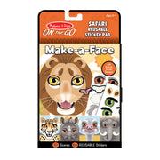 Make-a-Face – Safari Reusable Sticker Pad – On the Go Travel Activity D7