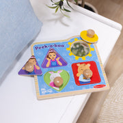 Ms. Rachel™ Wooden Peek-a-Boo Jumbo Peg Puzzle – 4 Pieces G7