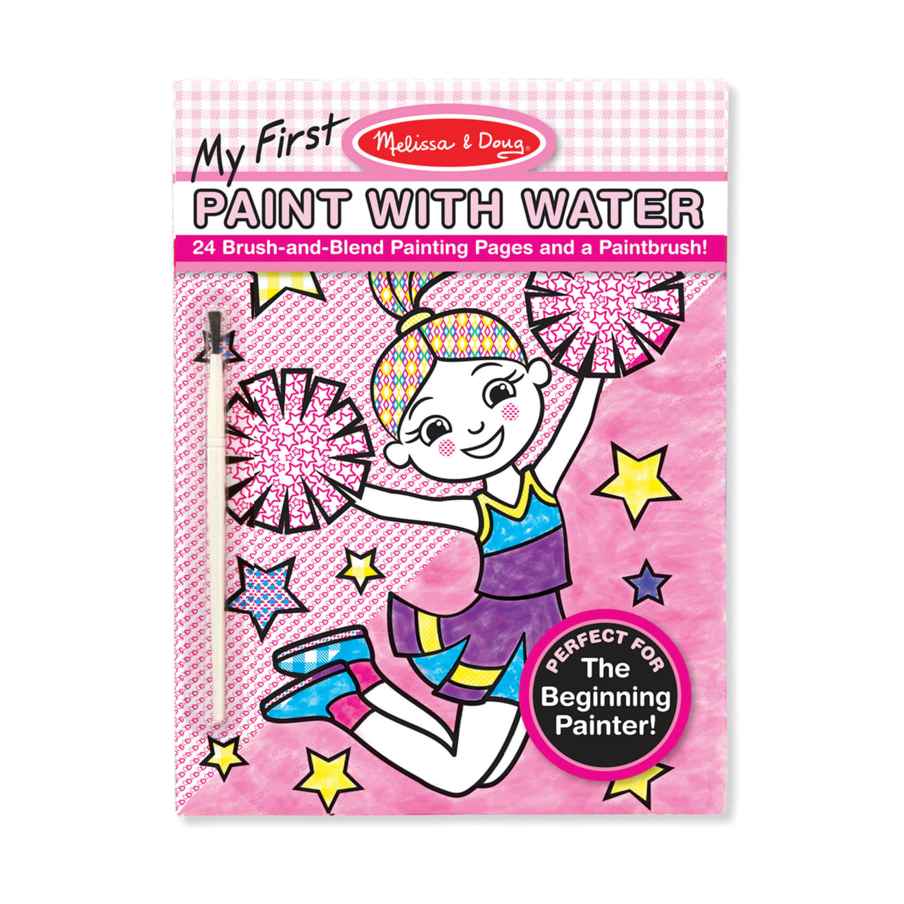 My First Paint With Water Kids' Art Pad With Paintbrush - Cheerleaders, Flowers, Fairies, and More R7