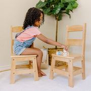 Pair of Solid Wood Chairs 2-Piece Set F4