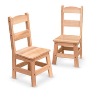 Pair of Solid Wood Chairs 2-Piece Set F4