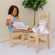 Pair of Solid Wood Chairs 2-Piece Set F4