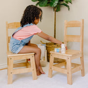Pair of Solid Wood Chairs 2-Piece Set F4