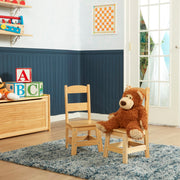 Pair of Solid Wood Chairs 2-Piece Set F4