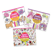 Princess, Fairy, Animals & More Coloring and Sticker Pad Bundle H4