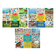 Reusable Sticker Pad 3-Pack: Vehicles, Habitats, Prehistoric H6