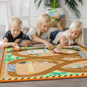 Round the Construction Zone Work Site Rug & Vehicle Set M1