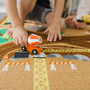 Round the Construction Zone Work Site Rug & Vehicle Set M1